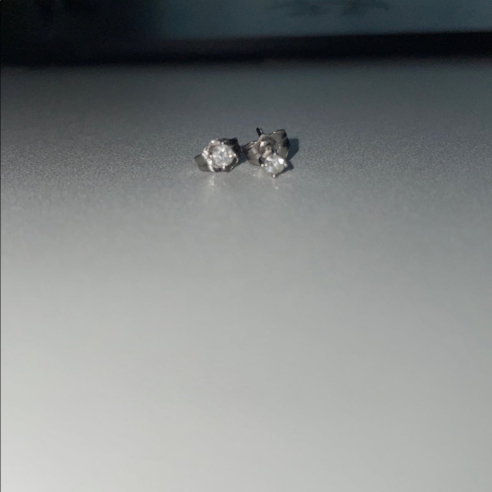 Carriere – 10K White Gold Diamond Stud Earrings